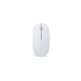 Wireless Bluetooth Mouse, 2.4GHz, 4 Buttons, Optical Tracking, Rechargeable, Compatible with Android, iOS, Windows (White (Matte))