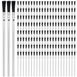 Lallisa 300 Pcs Acid Brush Bulk 1/4 Inch Wide Horsehair Acid Flux Brushes Epoxy Wood Glue Brush Tin Handle Disposable Glue Brushes for Soldering Woodworking Painting (1/4, 5.5inch)