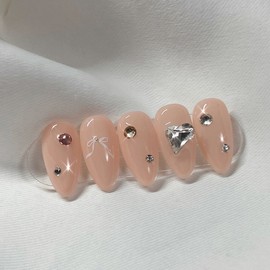 [Handmade Nail Tips] Nude Light Nail Tips - Long Oval / [수제네일팁] 누디라이트 네일팁 - 롱오벌