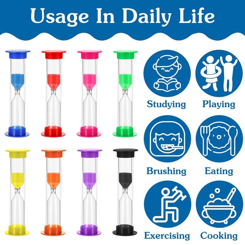 JIEYAO 48 Pcs 2 Minute Sand Timer Bulk, Colorful Hourglass