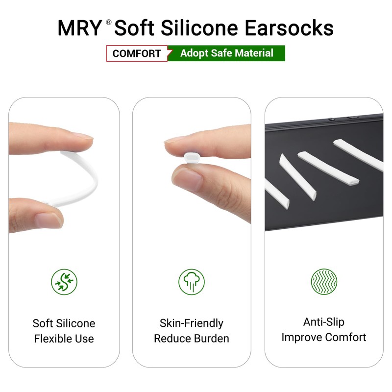 Mryok Replacement Earsocks for Oakley Jawbone/Racing Jacket/Split Jacket - White