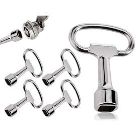 AOYEGIC Set of 4 square wrenches, socket wrench, bleed key, control cabinet key, square key valve, external water hah 4-sided key, heating bleed key, for gas water meter box