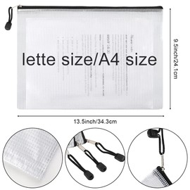 EOOUT 24pcs Mesh Zipper Pouch Bags, Plastic Zipper Bag for Organizing 13.5x9.5 Inches Letter Size, A4 Size, for Office Supplies