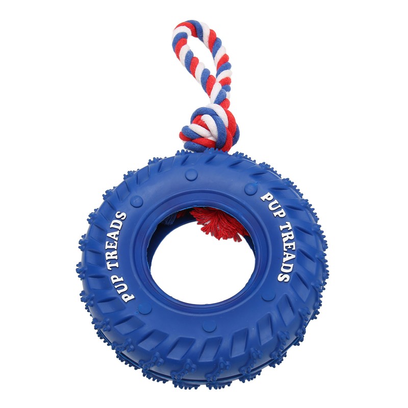 Dog Tire Chewing Toy Bite Resistant Treat Dispensing Rubber Aggressive