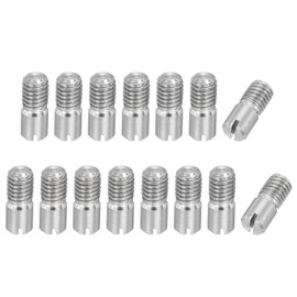 PATIKIL M5 x 12mm Slotted Cylindrical Pin, 15 Pcs 304 Stainless Steel Dowel External Thread Slotted Pin Screw for Home Furniture Cabinet Improvement, Silver Tone