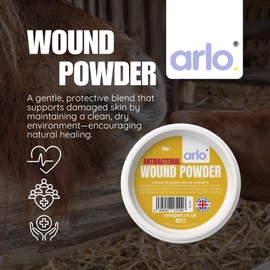 Wound Powder for Animals 50g Tub – Natural Skin Cleanser – Supports Healthy Skin Recovery – Gentle, Fast-Drying, Non-Sting Formula - Horses, Pets, Livestock