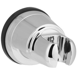 Hibbent Vacuum Suction Cup Shower Head Holder, Removable Shower Head Bracket, Height Adjustable Shower wand Holder & Wall Mount ABS Plastic Suction Holder for Handheld Shower Head, Chrome Finish