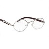 Street Knitted Men's Woodgrain Silver Frame Circle Clear Tint Designer