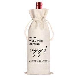 Maydvdv Engagement Wine Gift Bag|Engagement Gift|Engagement Gift for Couples|Gift for her|Engagement Gift|Bride Gift|Wine Bag for Getting Married(11MA15)