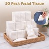 NatNarr 50 Pack Pocket Tissues, 3 Ply Ivory Gingham Travel