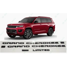 Grand Cherokee 4pcs Matte Black Side Door Rear Limited L Emblems 2021+ Jeep Grand Cherokee L