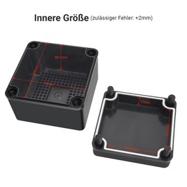 Therlan Junction Box Black Waterproof IP65, Electronic Housing Junction Box Surface-Mounted Black Junction Box Outdoor Waterproof ABS Project Box Plastic Connection Box Surface-Mounted Box 100 x 100 x
