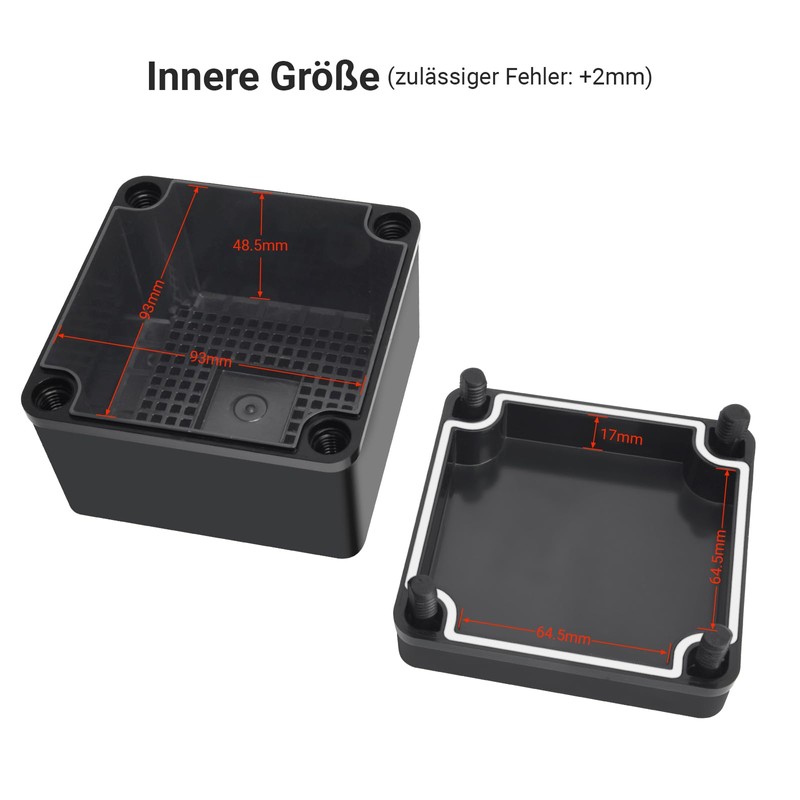Therlan Junction Box Black Waterproof IP65, Electronic Housing Junction Box