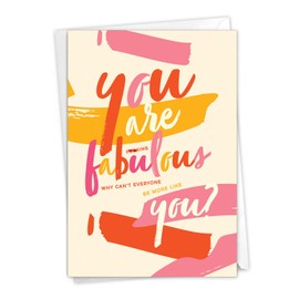 You Are Fabulous - Colorful Happy Birthday Card with Envelope (4.63 x 6.75 Inch) - Cute Adult Greetings, Bday Celebration Card for Adults - Pastel Colors, Stationery Greeting Notecard C6409BDG