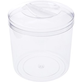 Pioneer Plastics 289C Clear Round Plastic Container with Pinch Style Lid, 7.9375" W x 7.5" H
