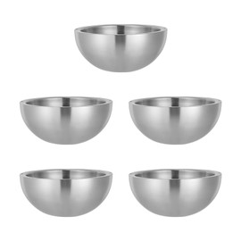 Dip Chiller Bowl 33.8oz Large Capacity, Stainless Steel Salad Bowl with Double Water Injection-Holes, Insulated Salad Bowl Set Stainless Steel Serving Bowl for Beverages, Party, Bar, Salad (5 bowls)
