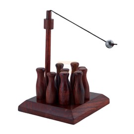 Ortus Arts Table Top Mini Wooden Bowling Game Set | Bar Skittles Games | Portable Indoor Pub Skittles Set | Vintage Traditional Tabletop Bowling Game | Fun Home and Office Desk Toy Gift