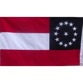 JEFFERSON DAVIS BEAUVIOR FLAG - HEAVY SEWN COTTON FLAG - 3 FEET BY 5 FEET CSA