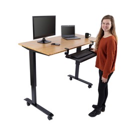 Stand Up Desk Store Large Clamp-On Retractable Adjustable Height Under Desk Keyboard Tray | for Desks Up to 1.5" (Large, 33" Wide)
