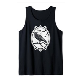 Vintage Gothic Raven in Ornate Victorian Frame Tank Top