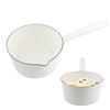 Enamel Milk Pan, 1.2L Enamel Saucepan, Mini Butter Warmer Pan