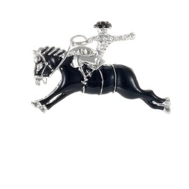 ONLYJUMP Gold Derby Horse Racing Brooch For Women Rhinestone Horse Brooch Kentucky Western Cowgirl Pin Jewelry Suit Lapel Pin - Kentucky Bourbon Clothing Accessory (Silver)