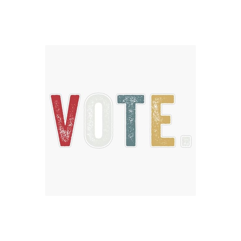 LAD Studio Vote Vintage Face Mask Election Sticker Bumper Sticker