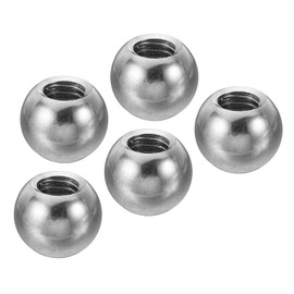PATIKIL Nuts Button 5 Pack M6 Internal Thread 12 mm AD 304 Stainless Steel Round Ball Screw Cap Cover for Lighting Furniture DIY Decoration Silver