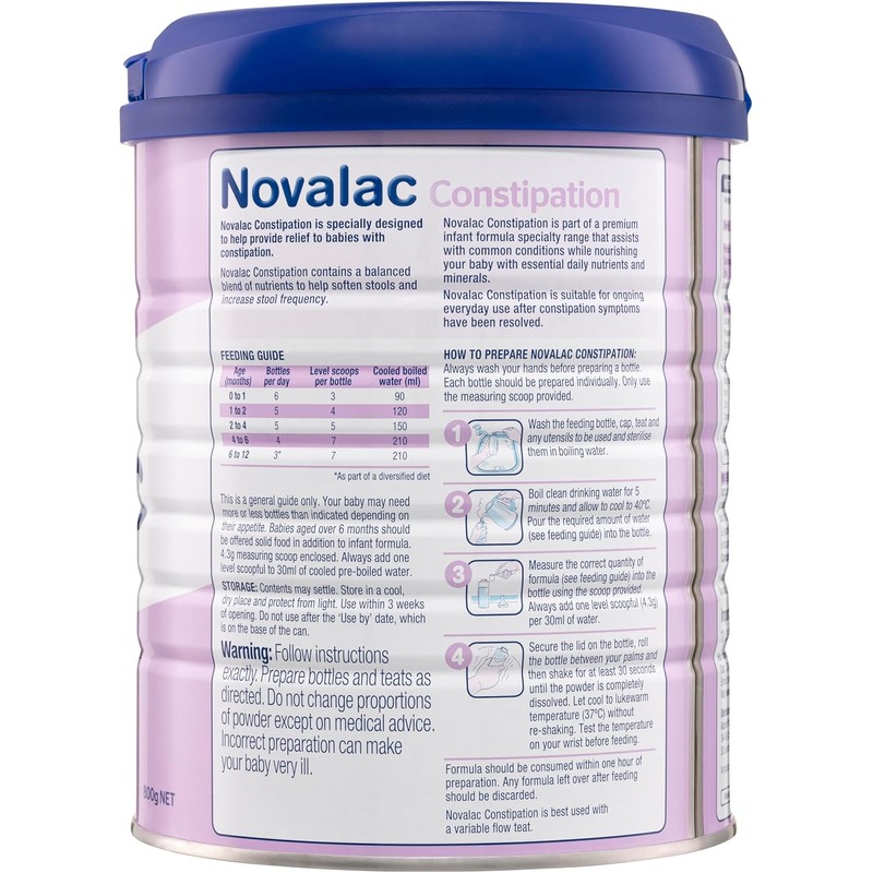 Novalac Premium Infant Formula for Constipation Relief, Powder, 800g