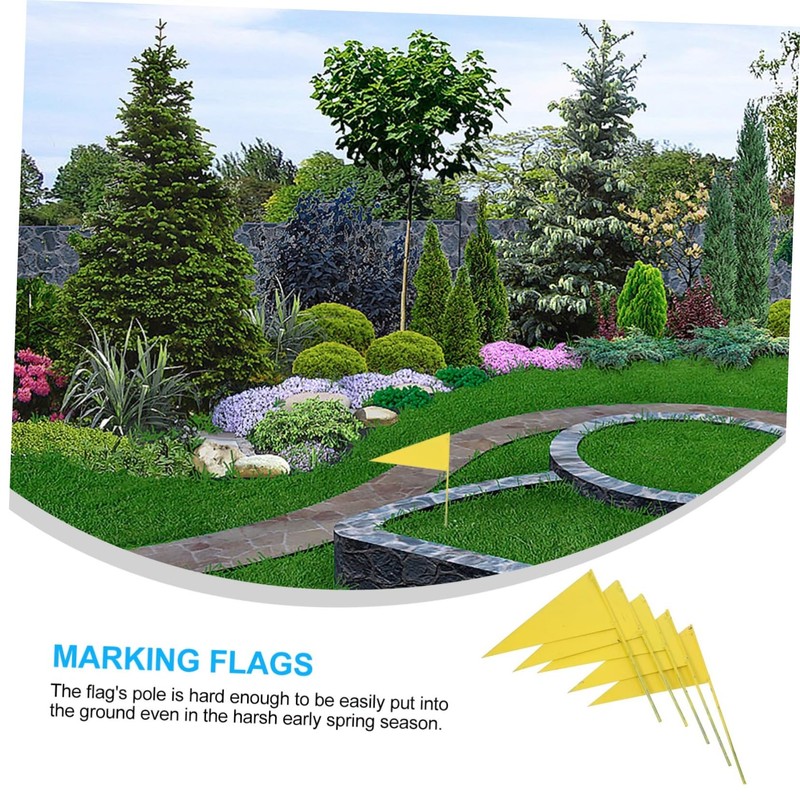 CORHAD 5 Pack Lawn Sprinkler Flags Iron Yard Markers Garden