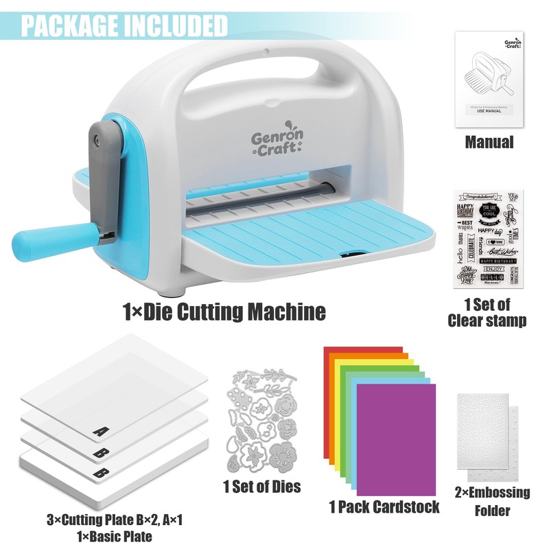 Manual Die Cutting Machine for Card Making, 6in Openning(Blue)