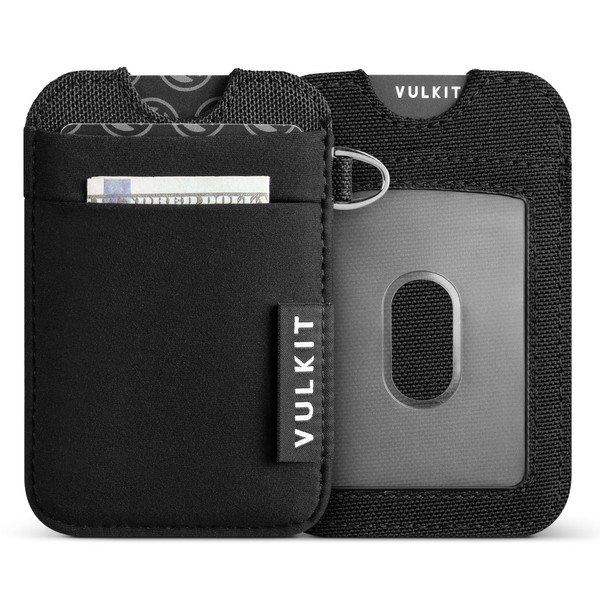 VULKIT Minimalist Wallet Slim Card Holder with RFID Blocking, Elastic