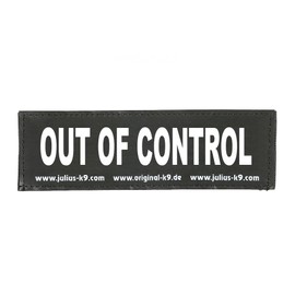Interchangeable Patches, 1 pair, OUT OF CONTROL, Size: Large, Black