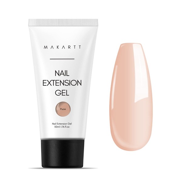 Makartt Poly Nail Gel, 50ML Nude Nature Nail Extension Gel Puce Valentine's Day Gift Spring Summer Color Builder Nail Gel Trendy Nail Gel Art P-21