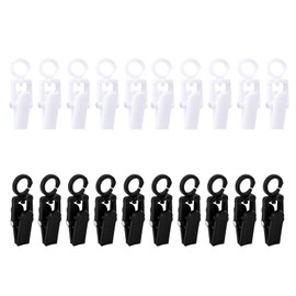 10 Pieces Hanging Laundry Hooks Clip Plastic Swivel Hanging Towel Clips Strong Clips With Hanger Hook For Curtain Plastic Towel Clip Hat Clip