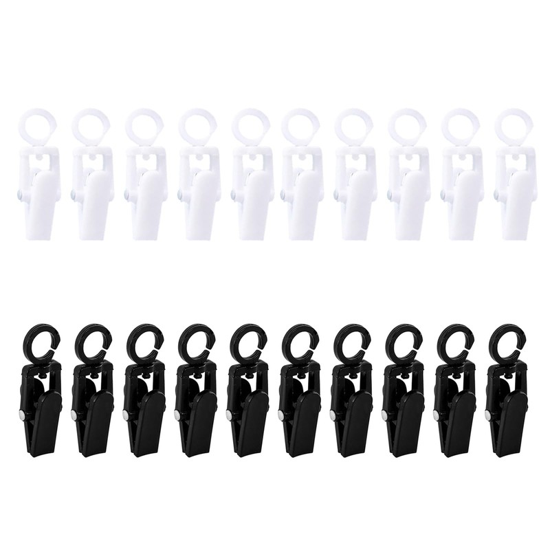 10 Pieces Hanging Laundry Hooks Clip Plastic Swivel Hanging Towel