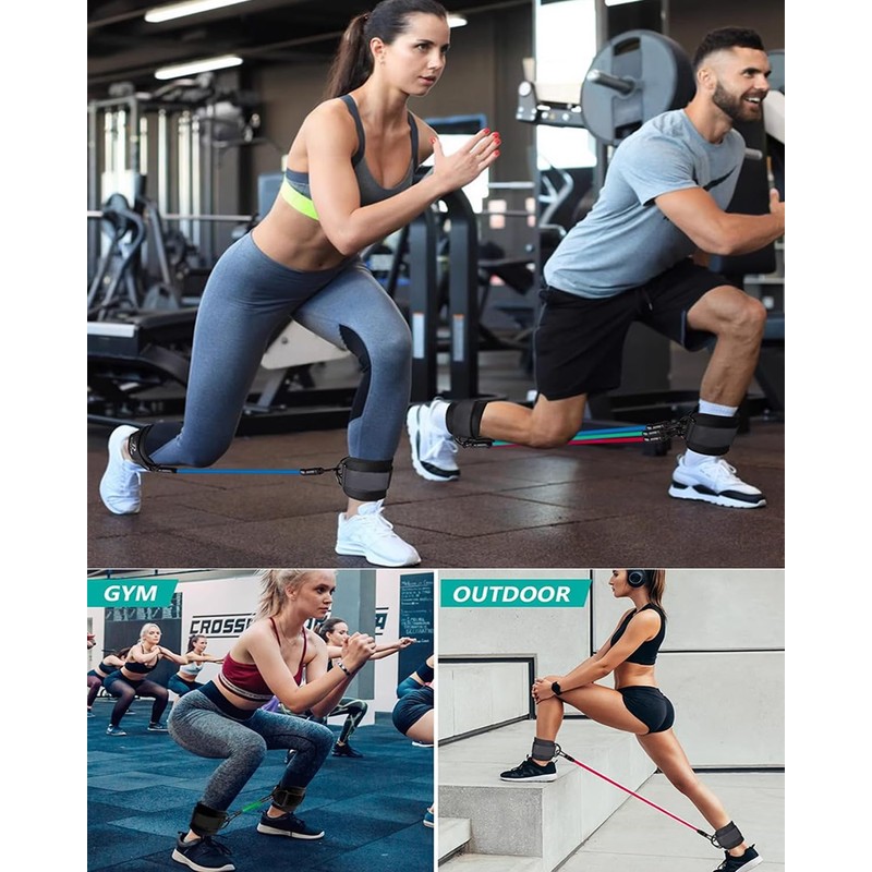VeloGo 7-Piece Ankle Weights & Resistance Bands Set for Women/Men