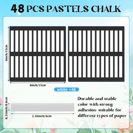 Watersay 48 Pcs Soft Pastel Drawing Chalk Set Square Sketch Chalk Non-toxic Artist Pastel Sticks for Students Artists Classroom Art Lovers(White)