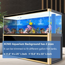 XCNO Aquarium Background Poster Water Plants 3D Coral Fish Tank Background Picture Double Sides Fish Tank Stickers 10 20 Gallon Tank 12"x 25"