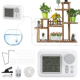 SWAWIS Automatic Irrigation System Set, Automatic Watering Indoor with 15 Drip Hoses, Drip Irrigation Set on Holiday, Drip Irrigation Kits for Garden Balcony