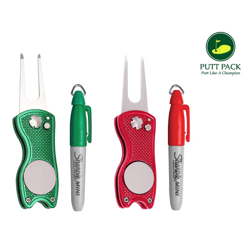 The PUTT PACK DOUBLE DIVOT PACK - Red & Green