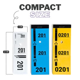 500 Detachable Numbered Cloakroom Tickets – 4.7x1.6 inches Thick Paper 120g/m² – Cloakroom Tickets for Party, Bar, Concert, Festival, Association, Reception – Made in Italy, Economic Format, White