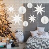 MIAHART 8 Pack Christmas Hanging Star Decoration 4 Pcs 9-Pointed