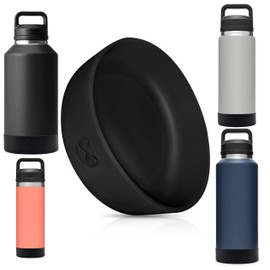 One MissionX Protective Silicone Boot for YETI 46oz 36oz 26oz 18/12oz, Owala 32oz 24oz Bottles & Yonder Water Bottles, Anti-Slip Bottom Sleeve Cover, BPA Free (Black, Fits 64 oz)