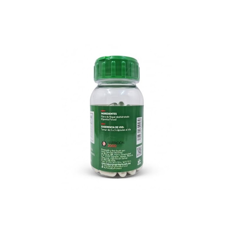 Fibra de Nopal N2000, 150 Cápsulas de 500 mg, Fibra