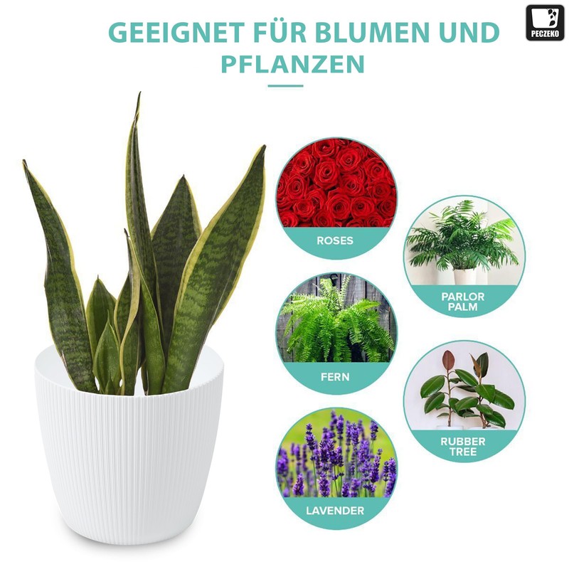 TULMERO Matte Flower Pot, Plastic Planter, Decorative Pot for Large