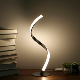 Tomshine Spiral LED Table Light Dimmable 3 Lighting Colors Bedside Desk Lamp Nightstand Lamp for Bedroom Living Room Office