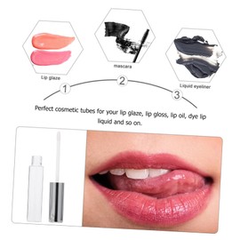 Mikinona 12pcs Lip Gloss Storage Tubes Round Empty Container with Silver Electroplated Cap Portable Lightweight for Lip Glaze and DIY Cosmetics