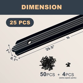 Belinova Deck Balusters, 29.5"x1" Flat Metal Deck Spindles, 25 Pack Aluminum Deck Balusters, Metal Deck Balusters for Wood and Composite Deck, Metal Outside Deck Balusters for Deck Railing