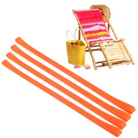 M METERXITY 4-Pack Towel Bands for Beach Chairs, Reusable Beach Towel Clips Elastic Windproof Strap Holder for Cruise Ship/Pool Chairs/Vacation Essentials [Orange]